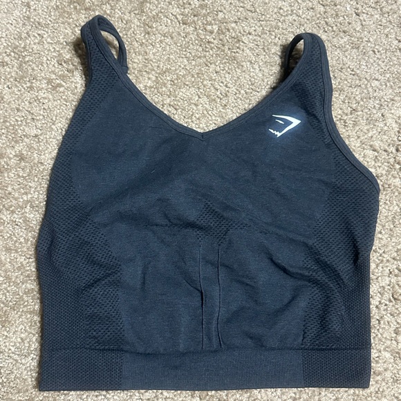Gymshark Charcoal / Black Sports Tank Top - Picture 1 of 6